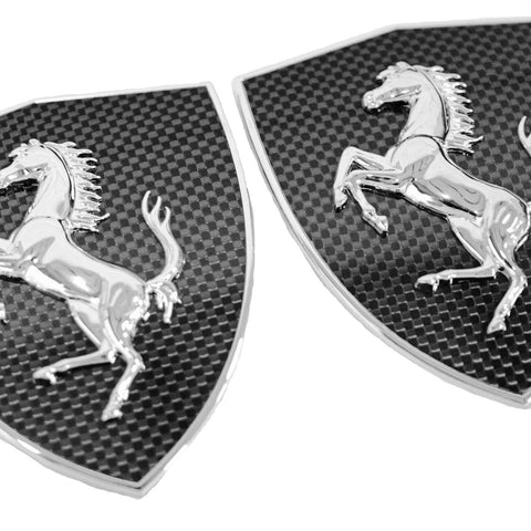 Carbon Fiber Ferrari Replica Carbon Fiber Scuderia Shields - Fender Badges F12 Berlinetta Ferrari