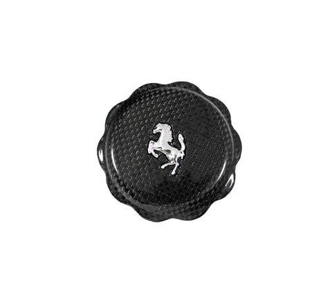 Carbon Fiber Oil Cap Cover w/ Cavallino - Ferrari 458