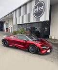 2021 McLaren 765LT For Sale by Prime Speed Sport in New Zealand. Highly specced with full carbon pack and finished in MSO optioned Volcano Red exterior paint.