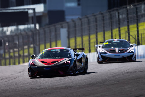 Rudy van het Wout and David Cranna in their Prime Speed Sport McLaren 570 GT4s in New Zealand.