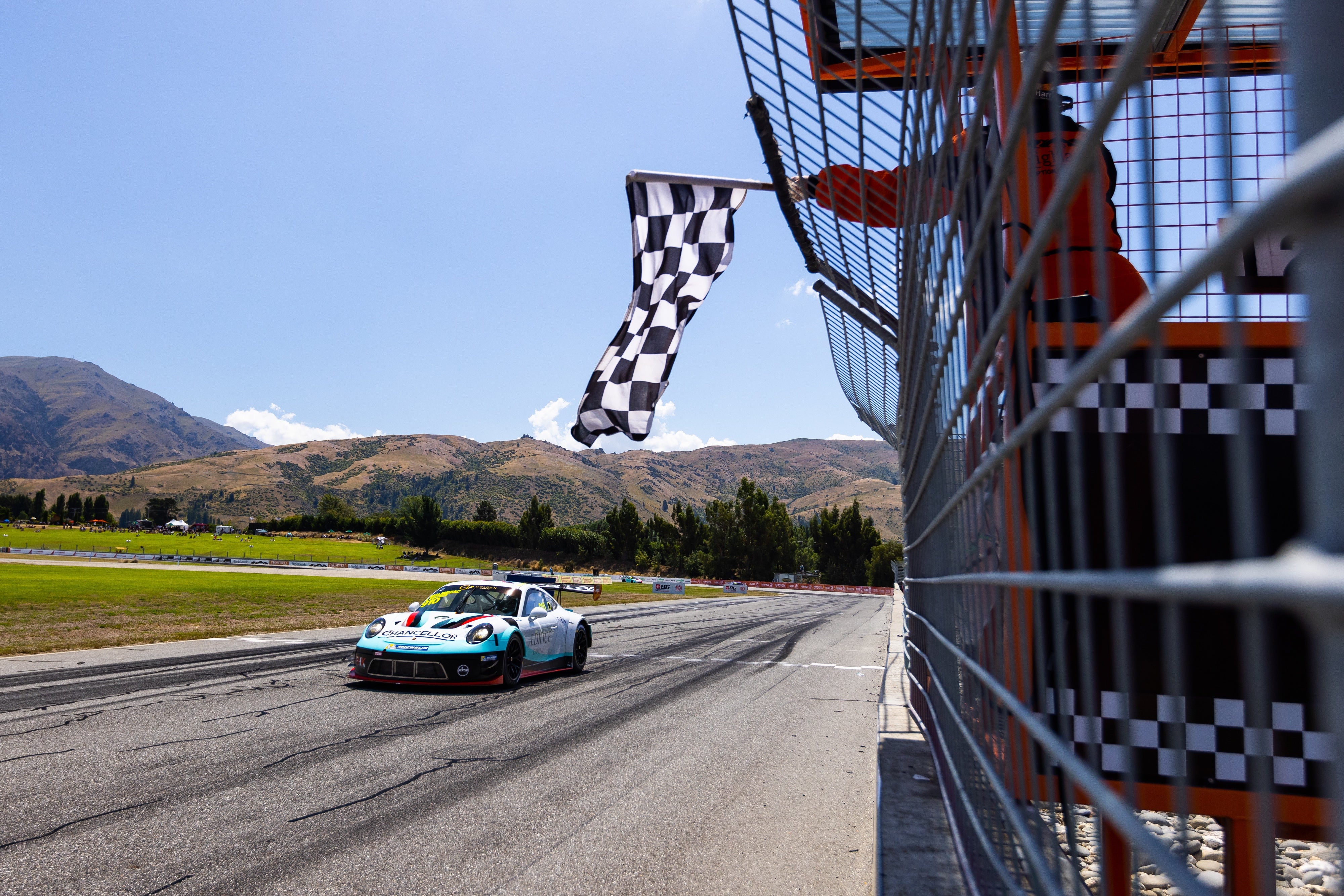 Jono Lester and Heremana Malmezac win in Highlands Motorsport Park onboard the Porsche GT3 Cup MR for Prime Speed Sport.