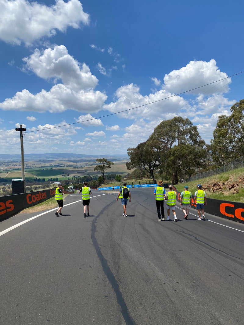 Prime Speed Sport team at challenge bathurst 2024 doing a track walk.
