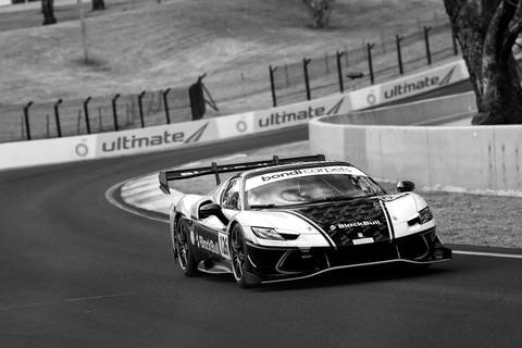 Michael Walker racing a Ferrari 296 Challenge Car at Bathurst Circuit with Prime Speed Sport.