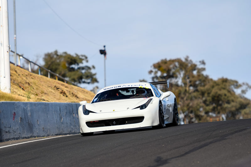 white ferrari 458 challenge at ount panorama bathurst
