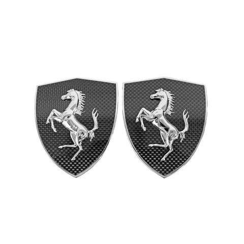 Carbon Fiber Shields/Fender Badges - Ferrari 488 Pista