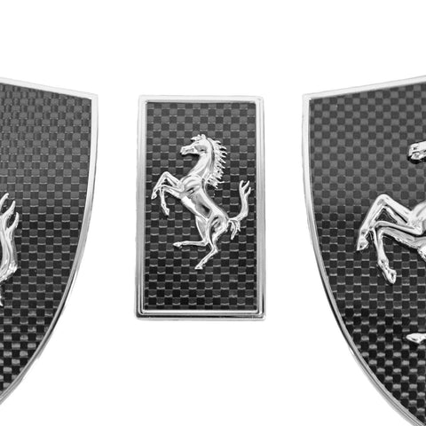 Carbon Fiber Ferrari Replica Carbon Fiber Scuderia Shields and Hood Badge - Ferrari 458 Speciale/Aperta