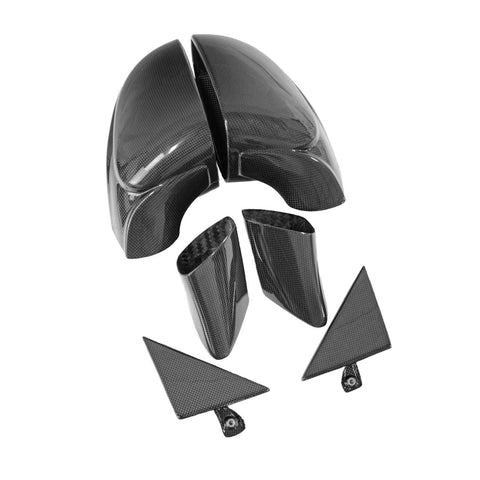 Carbon Fiber Side Mirrors w/Outer Door Triangle Trim Ferrari 458 Speciale/Aperta