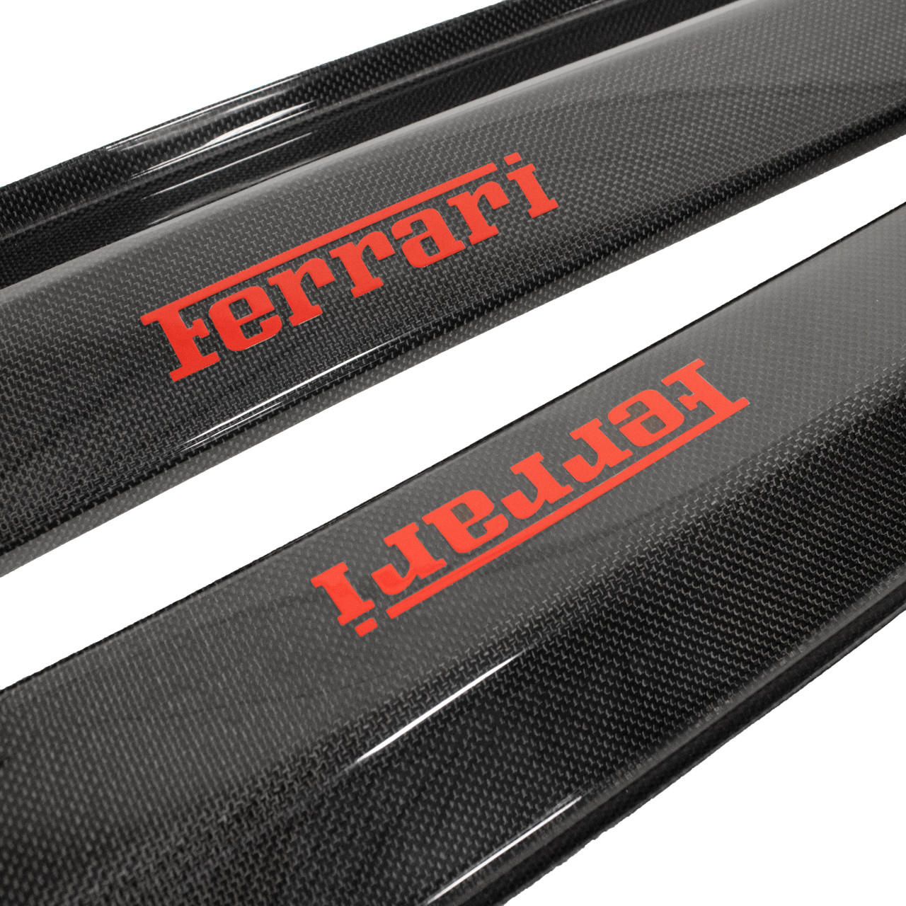 Carbon Fiber Door Sills w/ Red Script - Ferrari F430