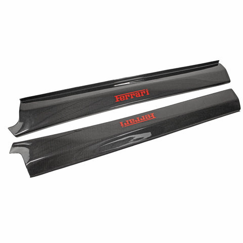 Carbon Fiber Door Sills w/ Red Script - Ferrari F430