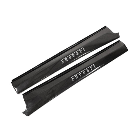 Carbon Fiber Door Steps/Sills with Raised "Ferrari" Chrome Script - Ferrari 360