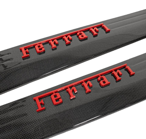 Carbon Fiber Door Sills With Raised "Ferrari" Script - Ferrari F12 Berlinetta