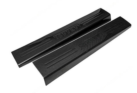 Carbon Fiber Right and Left Door Sills Embossed Ferrari Script - Ferrari F12 Berlinetta