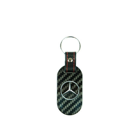 Fabspeed Mercedes Silver Star & Script Carbon Fiber Keyring