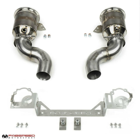 Fabspeed Porsche 992 Twin Turbo / Twin Turbo S Sport Catalytic Converters with GT2RS Style Outlets (2021+)