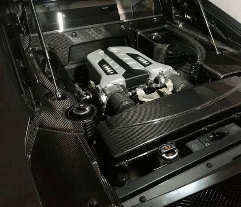 Carbon Fiber Coupe Engine Bay Panel Set (2 Piece Set) - Audi R8 (V10) 2007-2015
